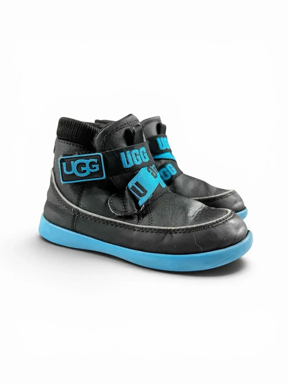 UGG Kids Tabor Waterproof Boots Logo Patch Black Blue Toddler Size 10 (EU 27)